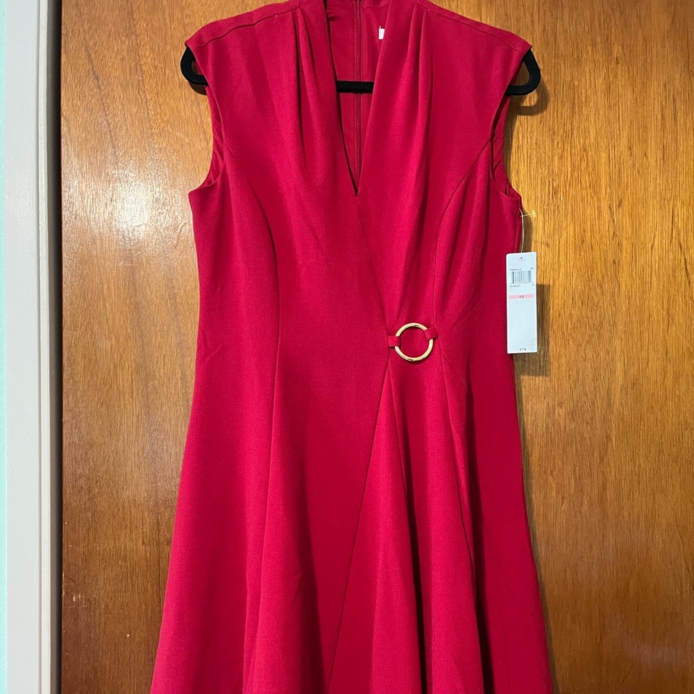 red A-line dress
